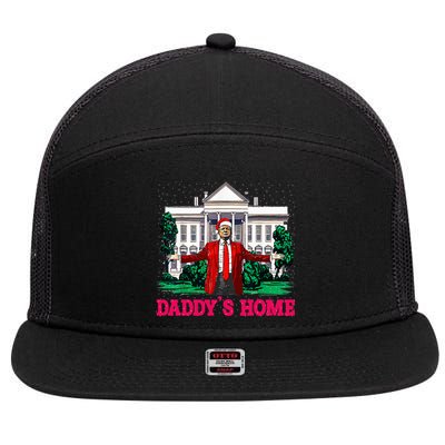 Trump 2024 Take America Back DaddyS Home Christmas 7 Panel Mesh Trucker Snapback Hat