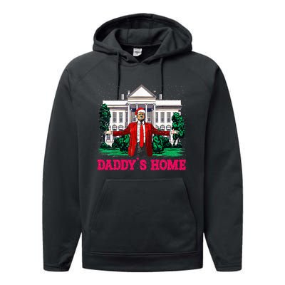 Trump 2024 Take America Back DaddyS Home Christmas Performance Fleece Hoodie