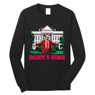 Trump 2024 Take America Back DaddyS Home Christmas Long Sleeve Shirt