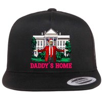 Trump 2024 Take America Back DaddyS Home Christmas Flat Bill Trucker Hat