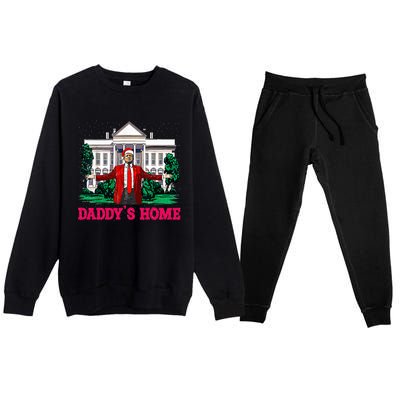 Trump 2024 Take America Back DaddyS Home Christmas Premium Crewneck Sweatsuit Set