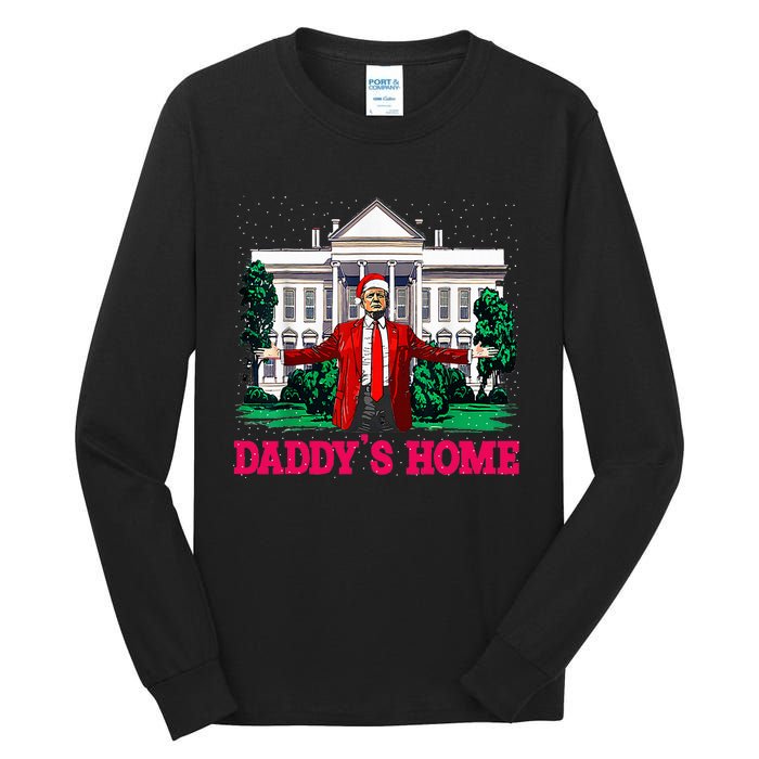 Trump 2024 Take America Back DaddyS Home Christmas Tall Long Sleeve T-Shirt