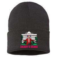 Trump 2024 Take America Back DaddyS Home Christmas Sustainable Knit Beanie