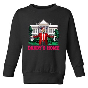 Trump 2024 Take America Back DaddyS Home Christmas Toddler Sweatshirt