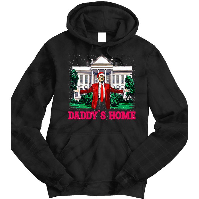 Trump 2024 Take America Back DaddyS Home Christmas Tie Dye Hoodie