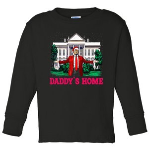 Trump 2024 Take America Back DaddyS Home Christmas Toddler Long Sleeve Shirt