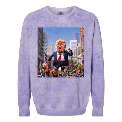 Trump 2024 Take America Back DaddyS Home Colorblast Crewneck Sweatshirt