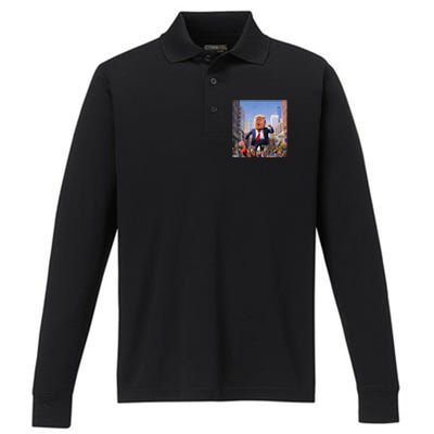 Trump 2024 Take America Back DaddyS Home Performance Long Sleeve Polo