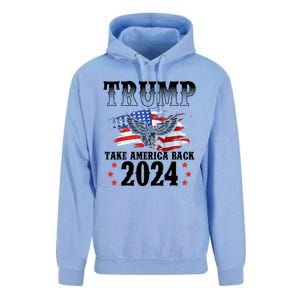 Trump 2024 Take America Back American Flag Trump 2024  Unisex Surf Hoodie