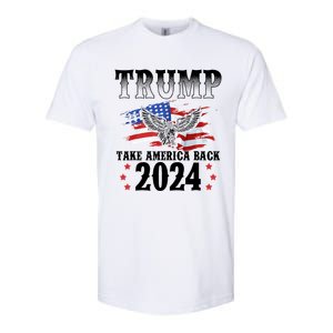 Trump 2024 Take America Back American Flag Trump 2024  Softstyle CVC T-Shirt