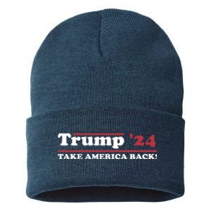 Trump 2024 Take America Back Sustainable Knit Beanie