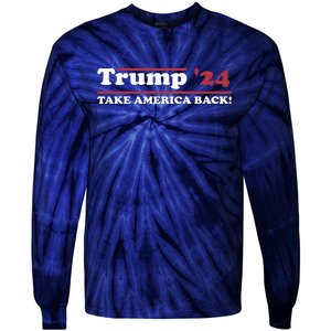 Trump 2024 Take America Back Tie-Dye Long Sleeve Shirt