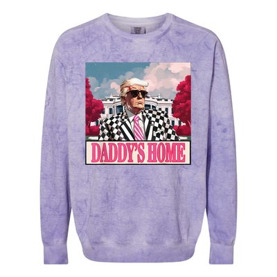 Trump 2024 Take America Back DaddyS Home Trump 2024 Colorblast Crewneck Sweatshirt