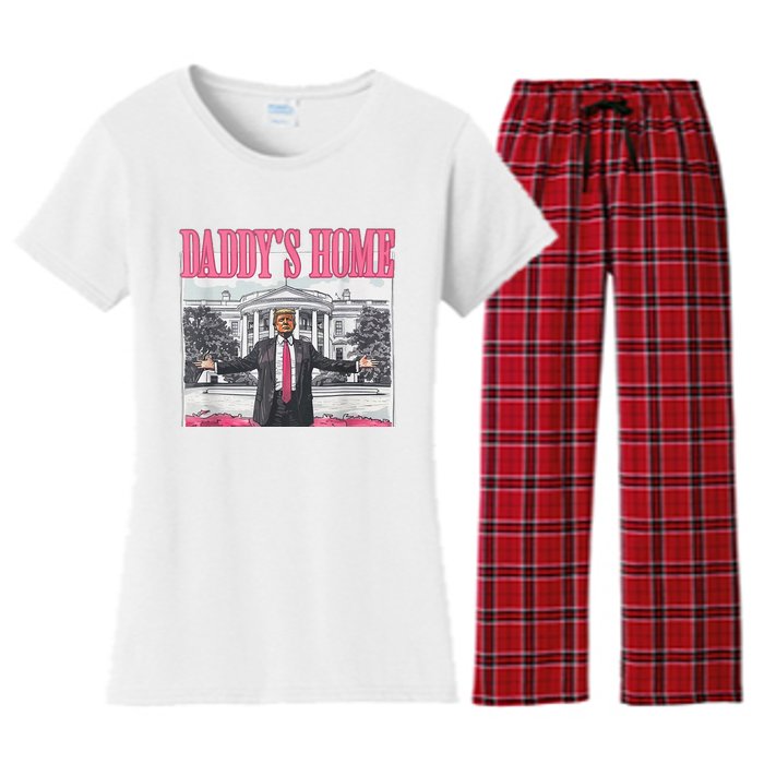 Trump 2024 Take America Back DaddyS Home Trump 2024 Women's Flannel Pajama Set