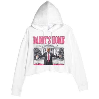 Trump 2024 Take America Back DaddyS Home Trump 2024 Crop Fleece Hoodie