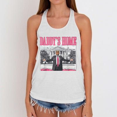 Trump 2024 Take America Back DaddyS Home Trump 2024 Women's Knotted Racerback Tank