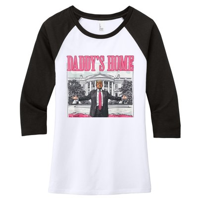 Trump 2024 Take America Back DaddyS Home Trump 2024 Women's Tri-Blend 3/4-Sleeve Raglan Shirt