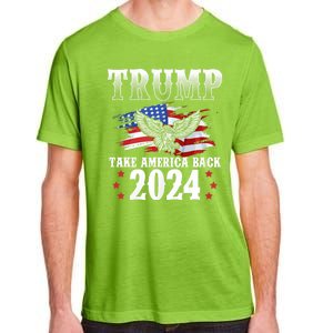 Trump 2024 Take America Back American Flag Trump 2024 Adult ChromaSoft Performance T-Shirt