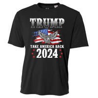 Trump 2024 Take America Back American Flag Trump 2024 Cooling Performance Crew T-Shirt