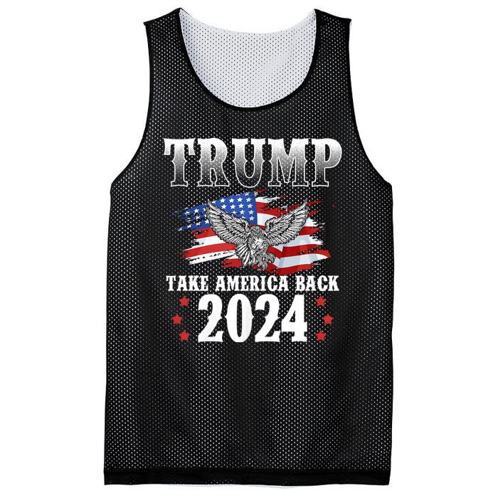 Trump 2024 Take America Back American Flag Trump 2024 Mesh Reversible Basketball Jersey Tank