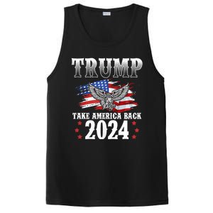 Trump 2024 Take America Back American Flag Trump 2024 PosiCharge Competitor Tank