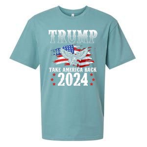 Trump 2024 Take America Back American Flag Trump 2024 Sueded Cloud Jersey T-Shirt