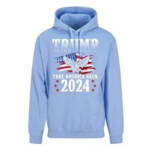 Trump 2024 Take America Back American Flag Trump 2024 Unisex Surf Hoodie