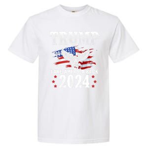 Trump 2024 Take America Back American Flag Trump 2024 Garment-Dyed Heavyweight T-Shirt