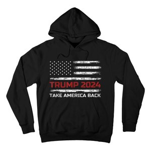 Trump 2024 Take America Back Election Patriotic Flag Hoodie