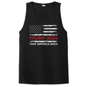 Trump 2024 Take America Back Election Patriotic Flag PosiCharge Competitor Tank