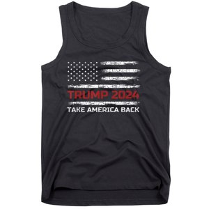 Trump 2024 Take America Back Election Patriotic Flag Tank Top