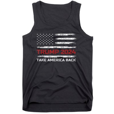 Trump 2024 Take America Back Election Patriotic Flag Tank Top