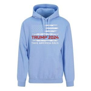 Trump 2024 Take America Back Election Patriotic Flag Unisex Surf Hoodie