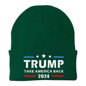 Trump 2024 Take America Back Election Patriotic Second Term Knit Cap Winter Beanie