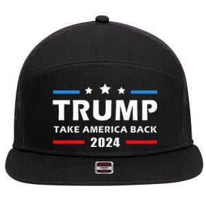 Trump 2024 Take America Back Election Patriotic Second Term 7 Panel Mesh Trucker Snapback Hat