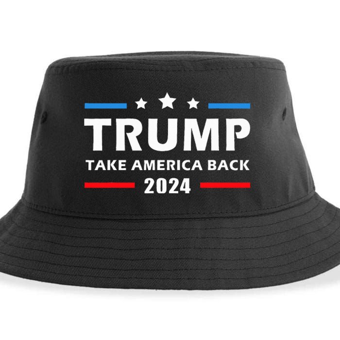 Trump 2024 Take America Back Election Patriotic Second Term Sustainable Bucket Hat