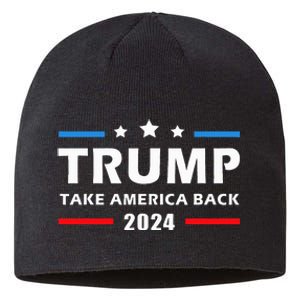 Trump 2024 Take America Back Election Patriotic Second Term Sustainable Beanie