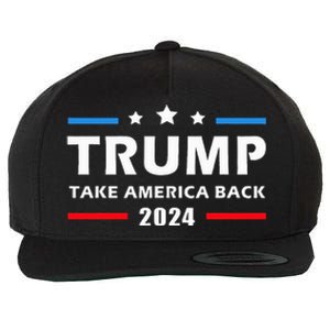 Trump 2024 Take America Back Election Patriotic Second Term Wool Snapback Cap