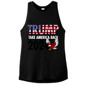 Trump 2024 Take America Back Women Trump 2024 Tank Top Ladies PosiCharge Tri-Blend Wicking Tank