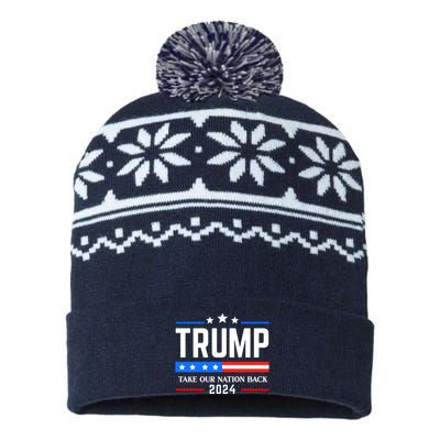 Trump 2024 Take Our Nation Back USA-Made Snowflake Beanie