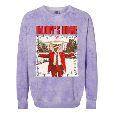 Trump 2024 Take America Back DaddyS Home Trump Christmas Colorblast Crewneck Sweatshirt