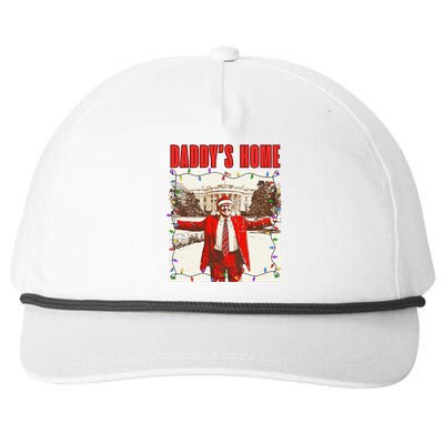 Trump 2024 Take America Back DaddyS Home Trump Christmas Snapback Five-Panel Rope Hat