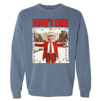 Trump 2024 Take America Back DaddyS Home Trump Christmas Garment-Dyed Sweatshirt