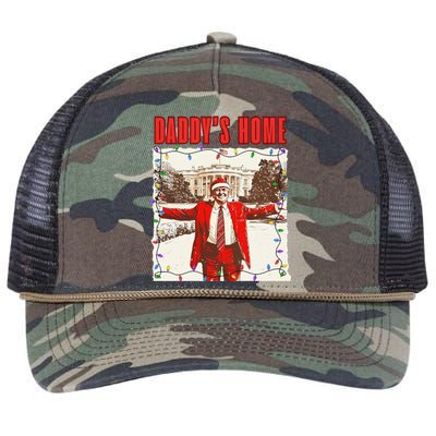 Trump 2024 Take America Back DaddyS Home Trump Christmas Retro Rope Trucker Hat Cap