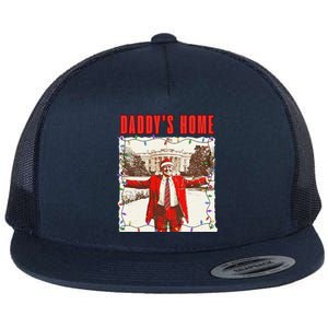 Trump 2024 Take America Back DaddyS Home Trump Christmas Flat Bill Trucker Hat