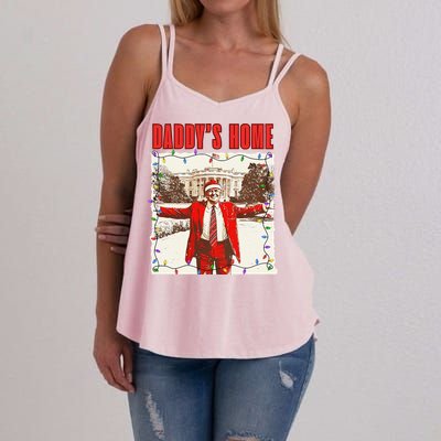 Trump 2024 Take America Back DaddyS Home Trump Christmas Women's Strappy Tank