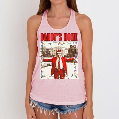 Trump 2024 Take America Back DaddyS Home Trump Christmas Women's Knotted Racerback Tank