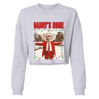 Trump 2024 Take America Back DaddyS Home Trump Christmas Cropped Pullover Crew