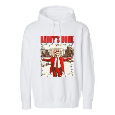 Trump 2024 Take America Back DaddyS Home Trump Christmas Garment-Dyed Fleece Hoodie