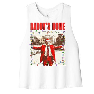 Trump 2024 Take America Back DaddyS Home Trump Christmas Women's Racerback Cropped Tank